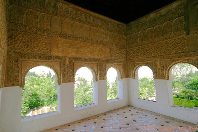 Palacio del Generalife. Mirador del oeste pátio da acequia, Alhambra Nasrid Granada - Espanha