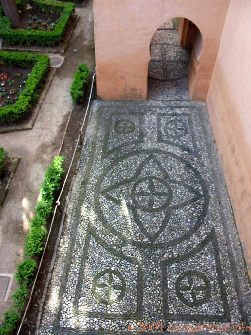 Mosaico Pebble, Alhambra Nasrid Granada - Espanha