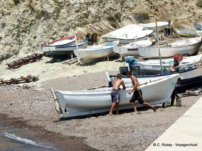 Barcos na praia, Cabo de Gata - Espanha, Andaluzia