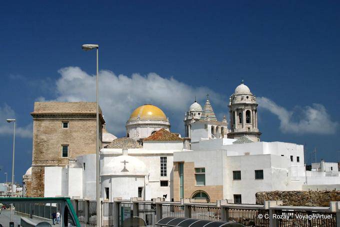 Panorama catedral Cadiz - Espanha, Andaluzia