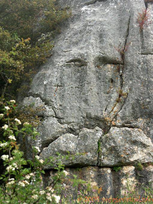 Rosto na rocha calcária, Torcal de Antequera - Espanha