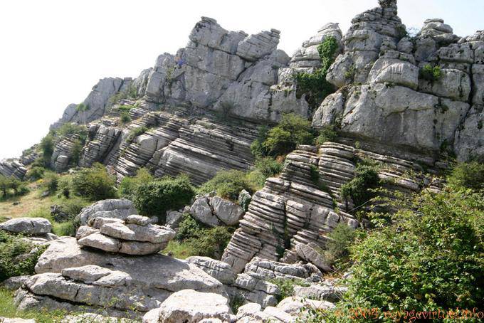 Estratos Horizontal de rock, Torcal de Antequera - Espanha