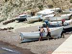 Barcos na praia, Cabo de Gata, Espanha.