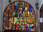 Janela de vitral em uma igreja, Cordoba, Espanha.