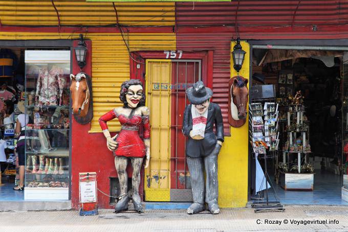 Estátuas de rua, La Boca, Araoz de Lamadrid, Buenos Aires - Argentina