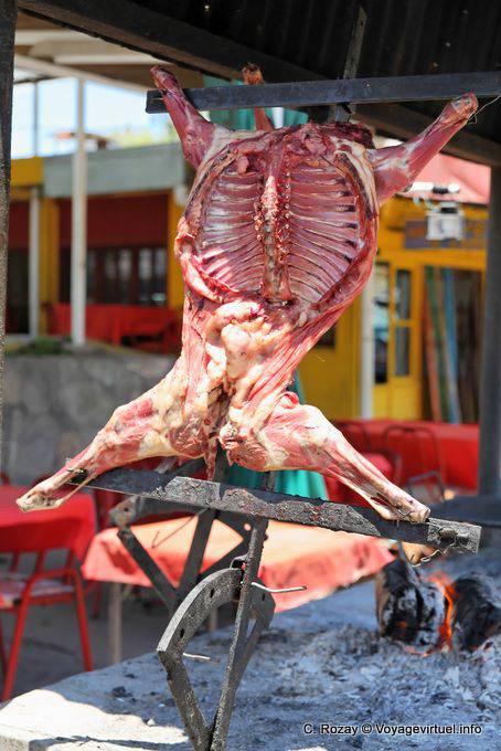 Sheep no espeto, Vallecito, Província de San Juan - Argentina