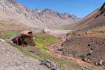 Restos de Ferrocarril Trasandino, Ruta 7 Las Cuevas, Argentina.
