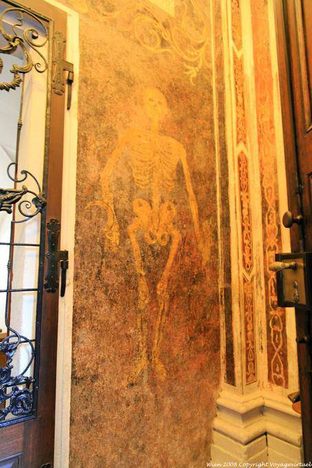 Augustiner Kirche, Pintura Skeleton - Viena - Austria
