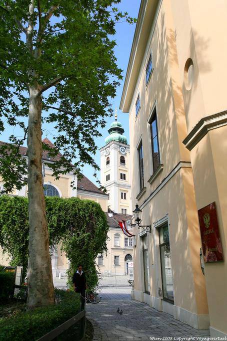 Freyung Platz, vista da torre do sino Pan Park - Viena - Austria