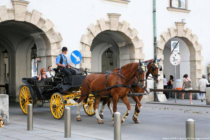Hofburg, que chegam de carro - Viena - Austria