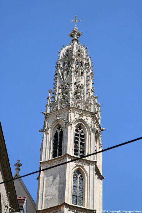 Maria Am Strand, Ansicht des gotischen Glockenturmes - Viena - Austria