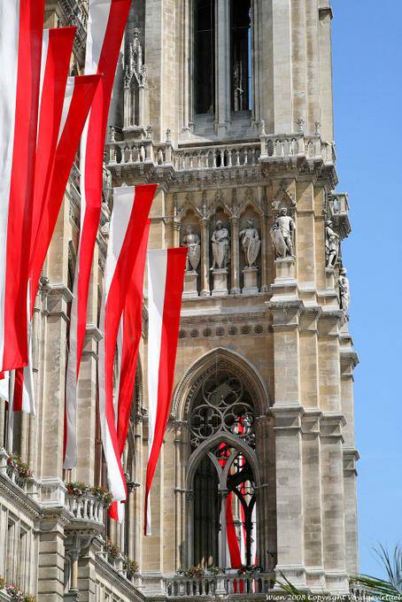 Wiener Rathaus, Campanário detalhe - Viena - Austria