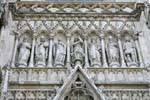 Votivkirche, porta, fechar-se estátuas, Viena - Austria.