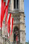 Wiener Rathaus, Campanário detalhe, Viena - Austria.