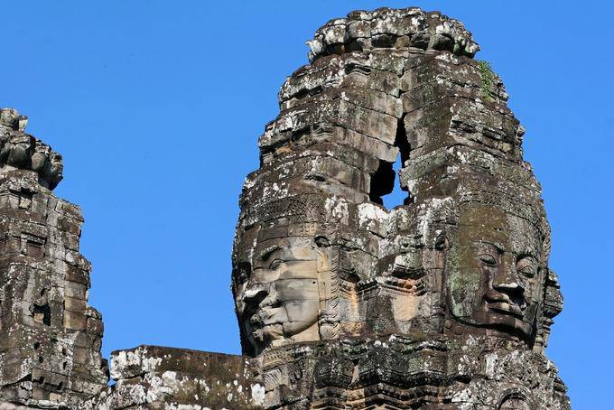 Posto de ídolos Bayon Angkor Thom, Angkor, Camboja