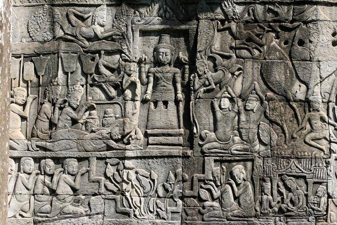 Adoração brâmane Bayon, Angkor Thom, Angkor, Camboja