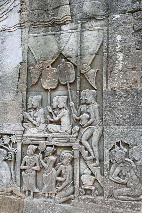 Oferecendo alívio galeria Bayon Angkor Thom, Angkor, Camboja