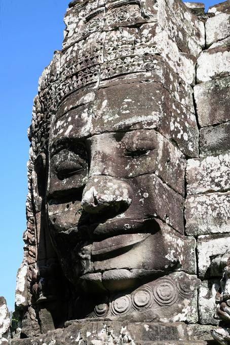 Face de pedra Bayon Angkor Thom, Angkor, Camboja