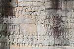 Jayavarman VII galeria alívio norte Bayon, Angkor Thom, Camboja.