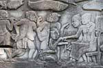 Mercado de baixo-relevo Bayon Angkor Thom, Camboja.