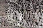 Detalhe Warrior (baixo relevo) Bayon Angkor Thom, Camboja.