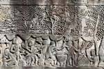 Festa preparação friso Bayon Angkor Thom, Camboja.