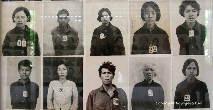 Dez dos 15 mil presos que morreram em Tuol Sleng Genocide Khmer, Phnom Penh - Camboja