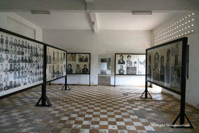 Galeria das vítimas do Angkar, Museu do Genocídio, Phnom Penh - Camboja