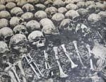 Crânios com os olhos vendados, Tuol Sleng, em Phnom Penh, Camboja.