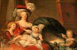 Marie Antoinette e suas crianças, mesa de Palácio de Versalhes