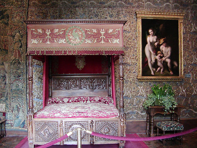 Catherine de Medicis quarto, Château de Chenonceau, França.