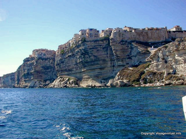 Colapso penhasco, Bonifacio, Corsica