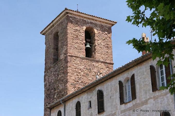 Fréjus, torre do sino da Saint-François de Paule Chapel, Provença, França