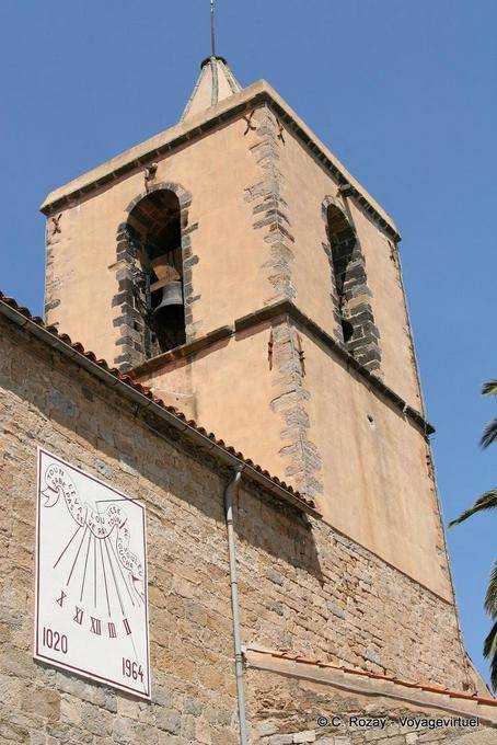 Grimaud, relógio de sol Igreja de São Miguel, Provença, França