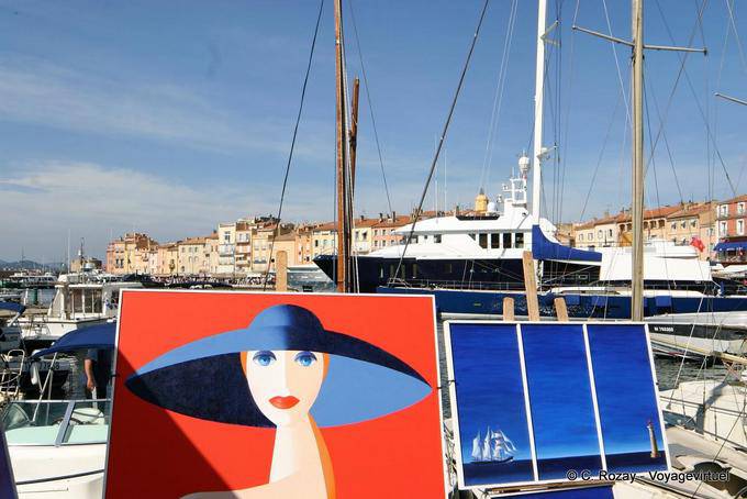 Saint-Tropez, a senhora de chapéu (tabela), Provença, França
