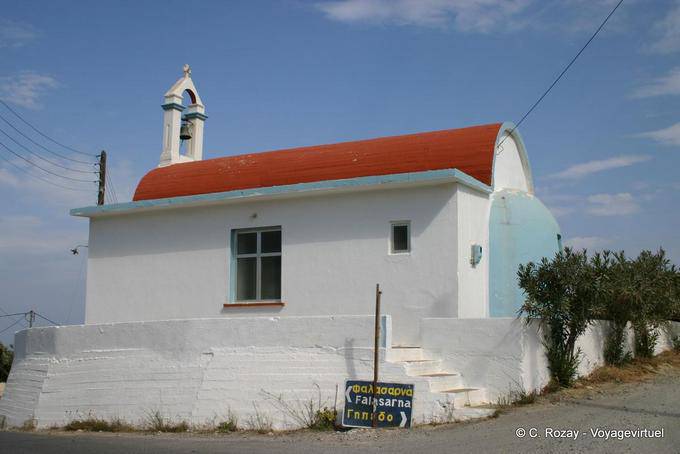 Capela em torno Falasarna - Creta, Grécia
