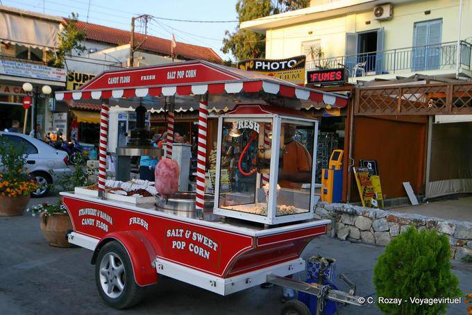 Vendedor pipoca e doces, Georgioupoli - Creta, Grécia