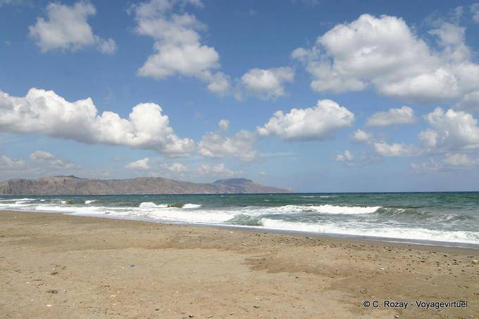 Grande praia Kolpos Almirou, Georgioupoli - Creta, Grécia