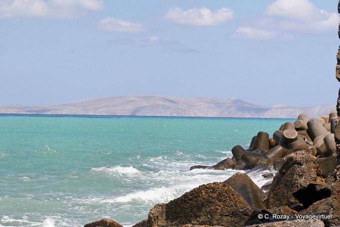 Proteção das fortificações cais, Heraklion - Creta, Grécia