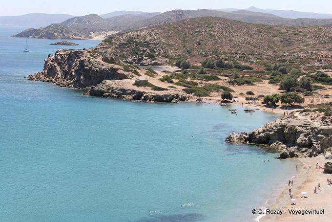Vista geral do sítio arqueológico de Itanos - Creta, Grécia