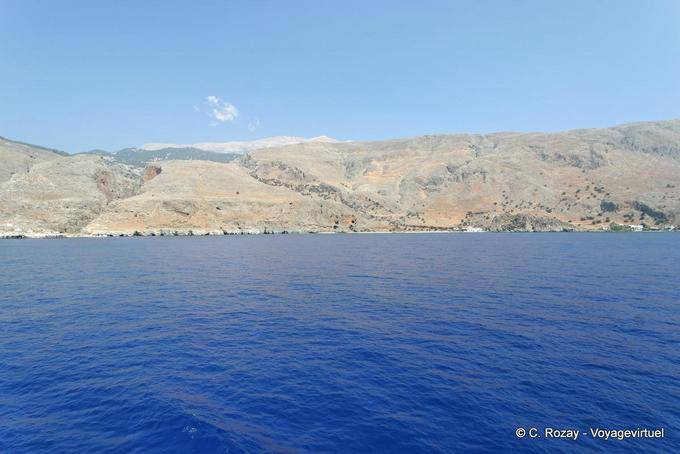 Vista do mar para Livaniana Loutro - Creta, Grécia