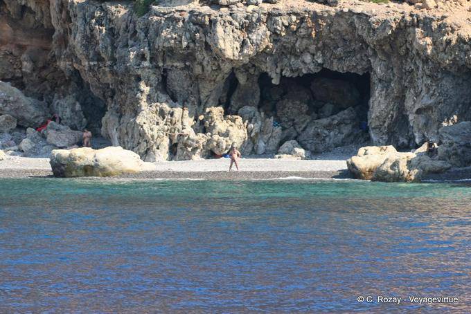 Praia de nudismo ... em torno de Agia Roumeli - Creta, Grécia