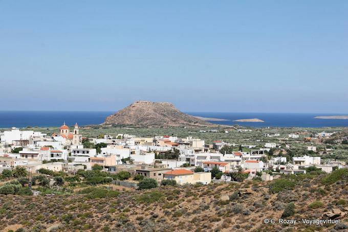 Panorama do rock and Palekastro Chiona - Creta, Grécia