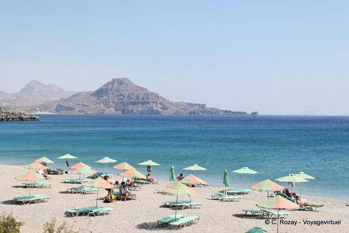 A praia de Souda oeste de Plakias - Creta, Grécia