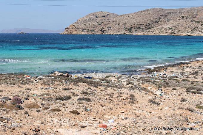 A península de Kiriamadi, ponta extrema de Cape Sideros, norte de Vai - Creta, Grécia