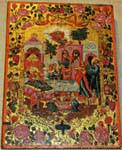 Natividade da Mãe de Deus (ΓΕΝΕΣΙΟ ΤΗΣ ΘΕΟΤΟΚΟΥ) 1805 ícone, dourado Mosteiro Toplou Panagia Akrotiriani, Creta.