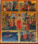 Ícone do grupo Cornaros pintor Ioannis (St. Anastasia, Candelária, Adoração dos Magos) Toplou Mosteiro, Creta.