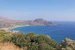 Outra vista da baía, a aldeia de Plakias e da praia, Creta.