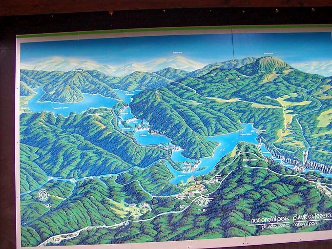Mapa Parque Nacional Plitvice Lakes, Croacia