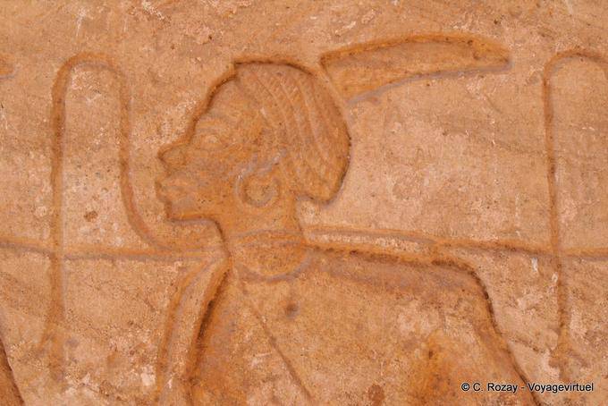 Fragmento de um friso do Templo do Sol de Ramsés II (close up), Abu Simbel - Egipto